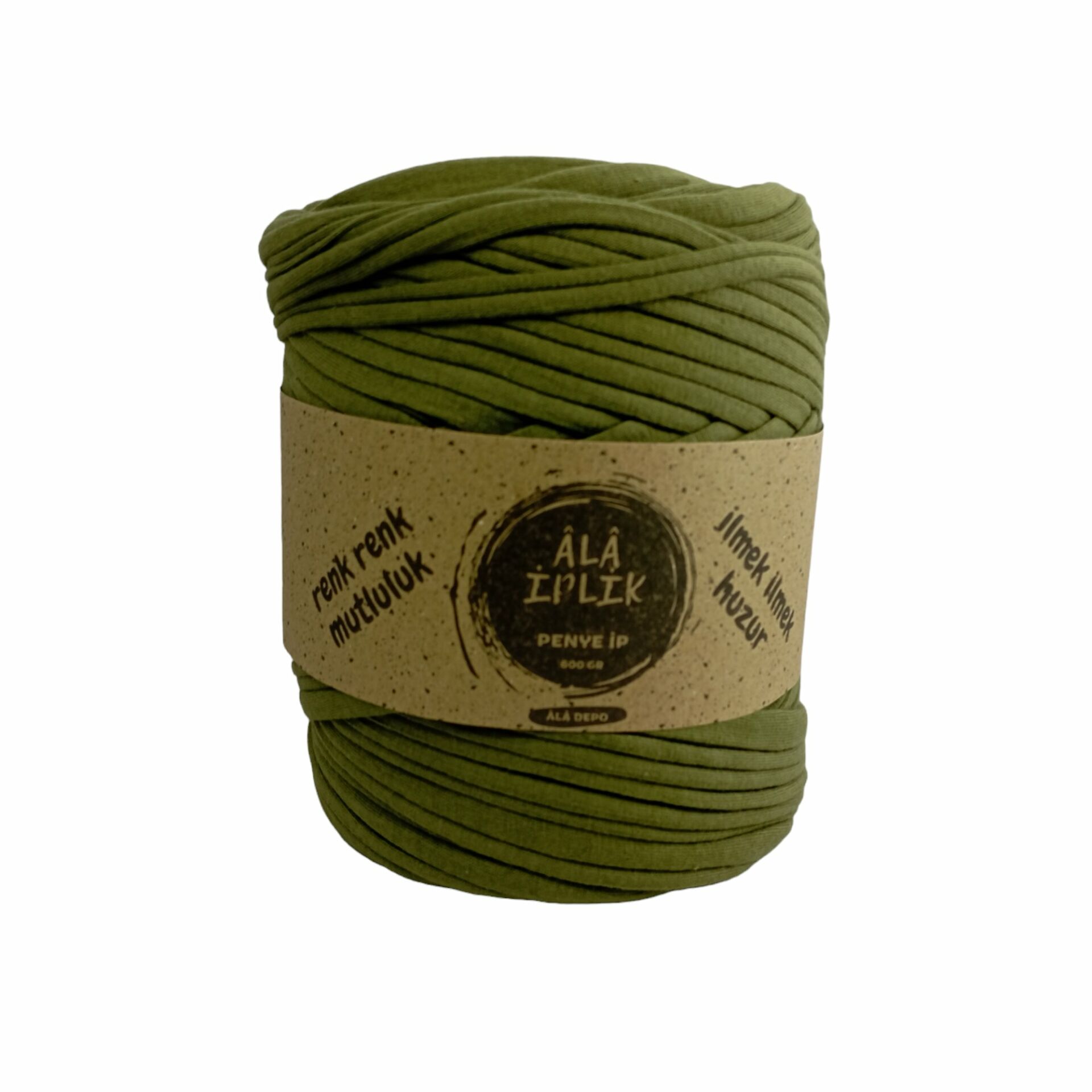 Penye İp Çanta Sepet Paspas Örgü İpi 600 Gram Açık Haki