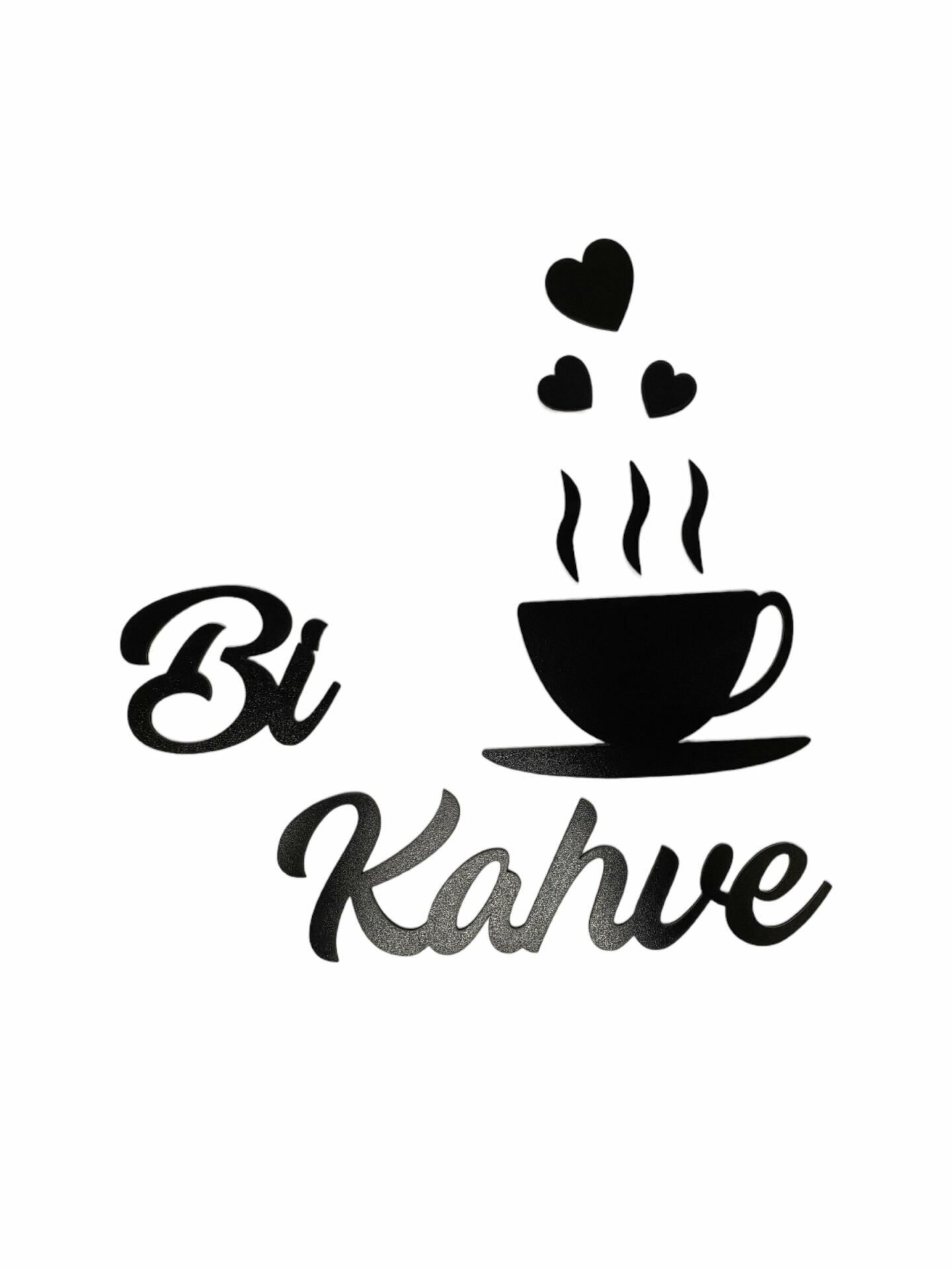 Ahşap Bi Kahve Yazısı Siyah