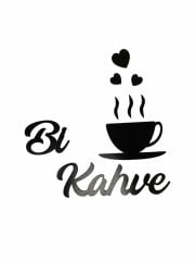 Ahşap Bi Kahve Yazısı Siyah