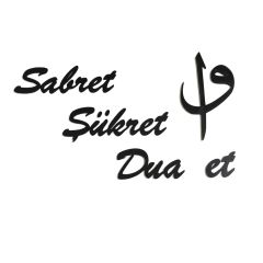 Ahşap Siyah Sabret Şükret Dua et Duvar Süsü