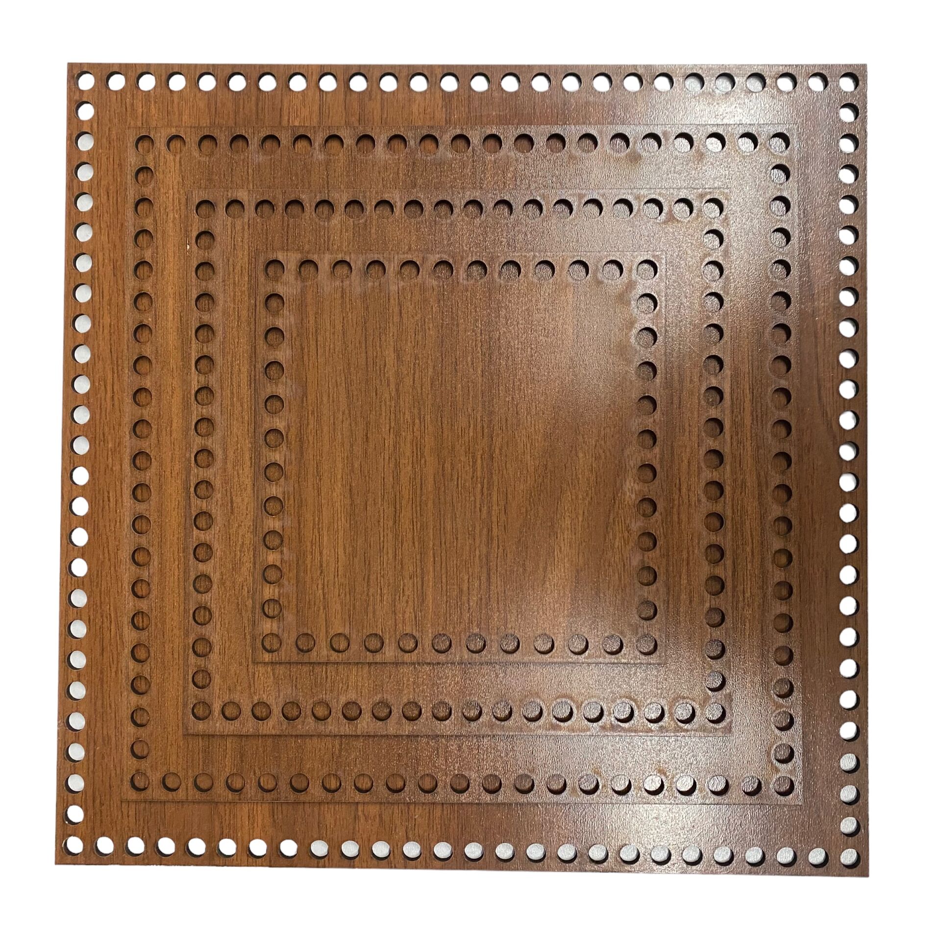 Ahşap Kare Sepet Tepsi Tabanı Ceviz 4 'lü