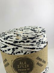 İKİ İPLİK Penye İp 600 Gram Beyaz Leopar Desenli Renk