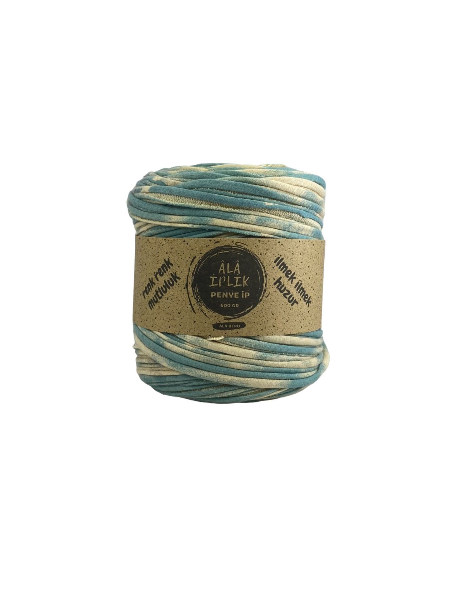İKİ İPLİK Penye İp 600 Gram Mavi Batık Desenli Renk