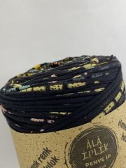 İKİ İPLİK Penye İp 600 Gram Siyah Desenli  Renk