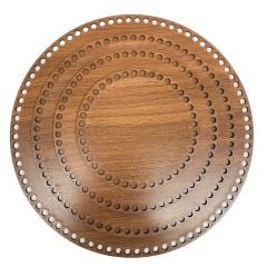 Ahşap Daire Sepet Tepsi Tabanı Ceviz 4 'lü