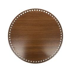 Ahşap Daire Sepet Tepsi Tabanı Ceviz 4 'lü