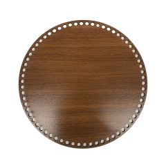 Ahşap Daire Sepet Tepsi Tabanı Ceviz 4 'lü