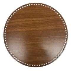 Ahşap Daire Sepet Tepsi Tabanı Ceviz 4 'lü