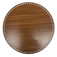 Ahşap Daire Sepet Tepsi Tabanı Ceviz 4 'lü