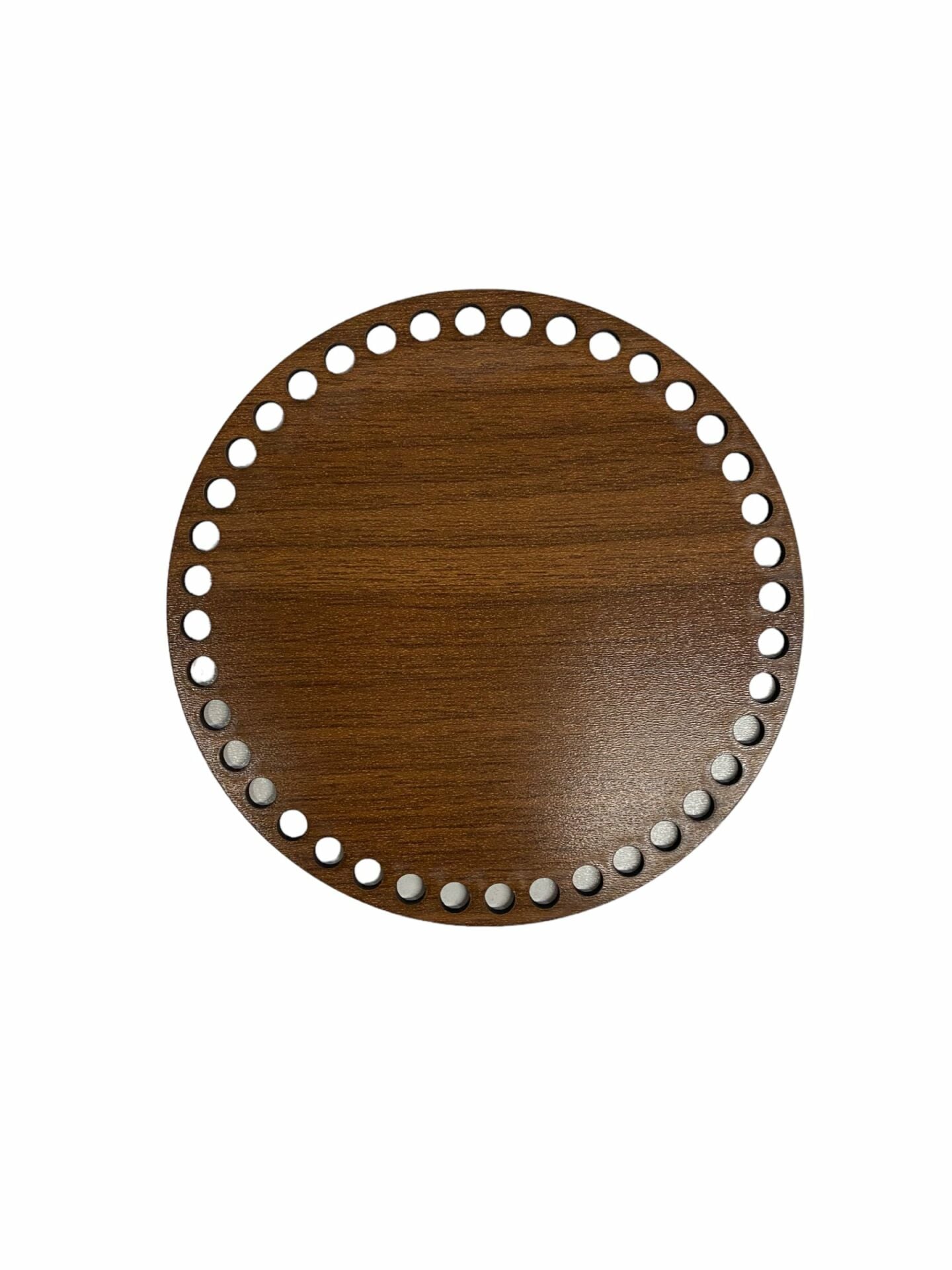 Ahşap Sepet Tepsi Tabanı 15 cm Yuvarlak Ceviz Çift Yüz 3mm