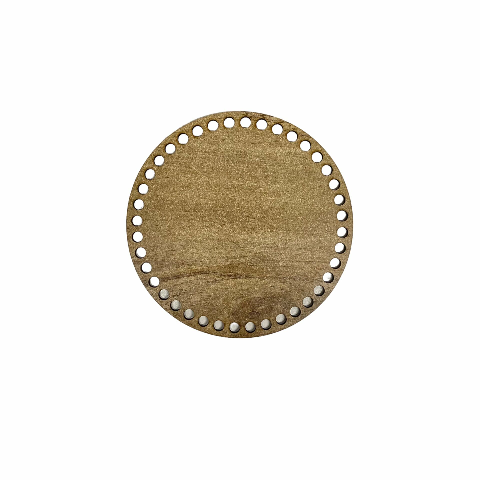 Ahşap Sepet Tepsi Tabanı 15cm Yuvarlak Meşe Çift Yüz 3mm