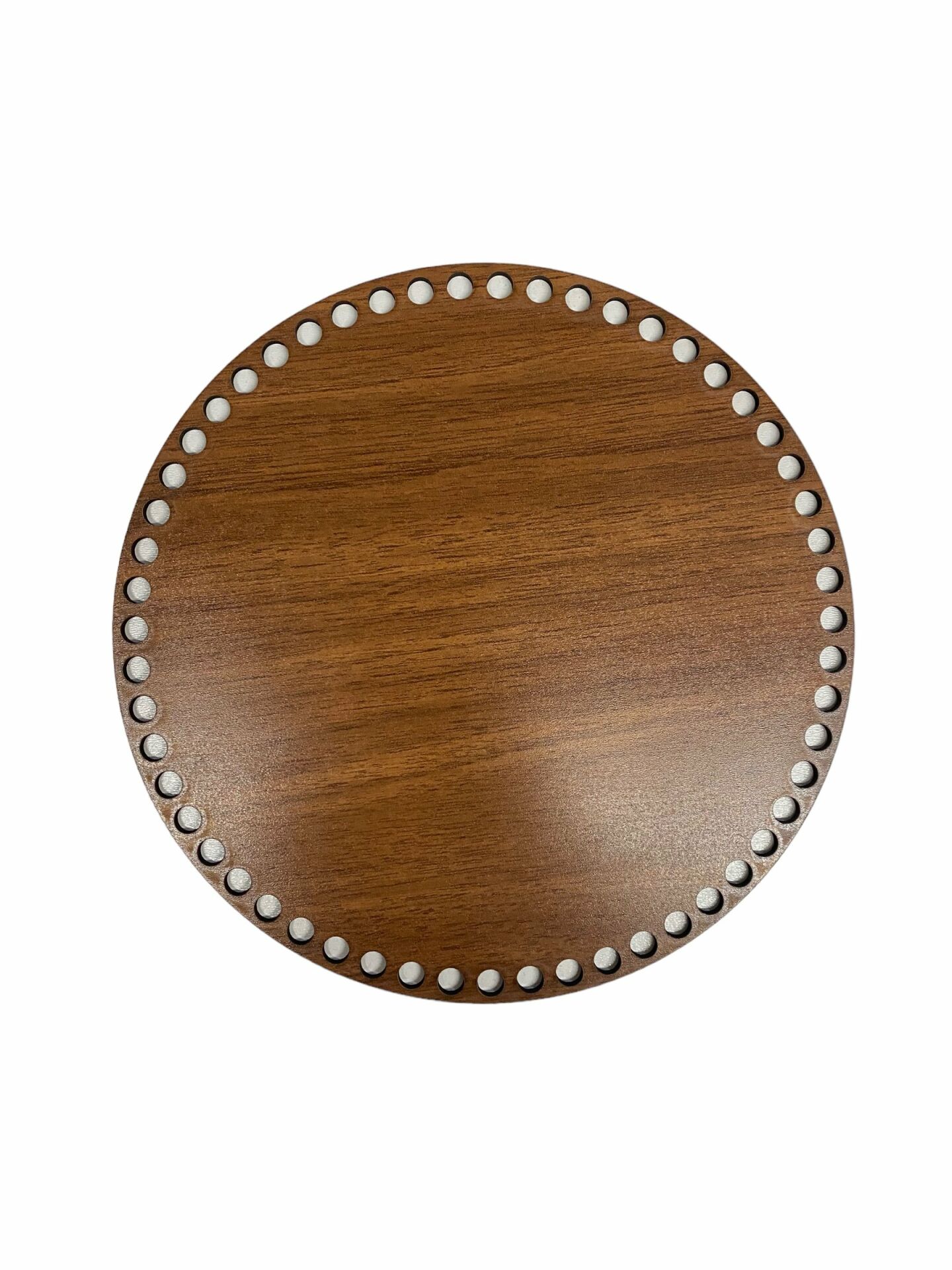 Ahşap Sepet Tepsi Tabanı 25 cm Yuvarlak Ceviz Çift Yüz 3mm