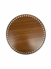 Ahşap Sepet Tepsi Tabanı 25 cm Yuvarlak Ceviz Çift Yüz 3mm