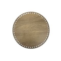 Ahşap Sepet Tepsi Tabanı 25 cm Yuvarlak Meşe Çift Yüz 3mm