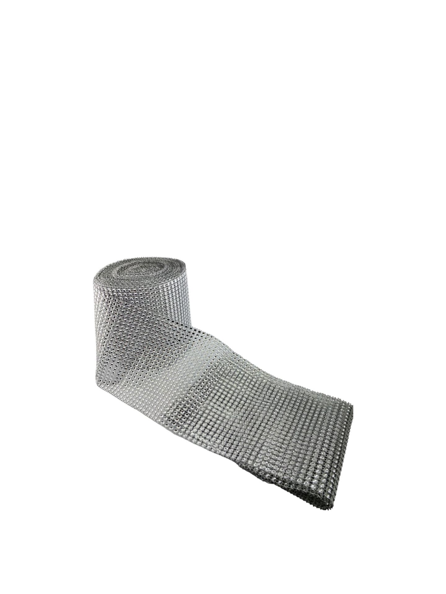 1 Metre Şerit Taş Gümüş Renk 24 Sıralı