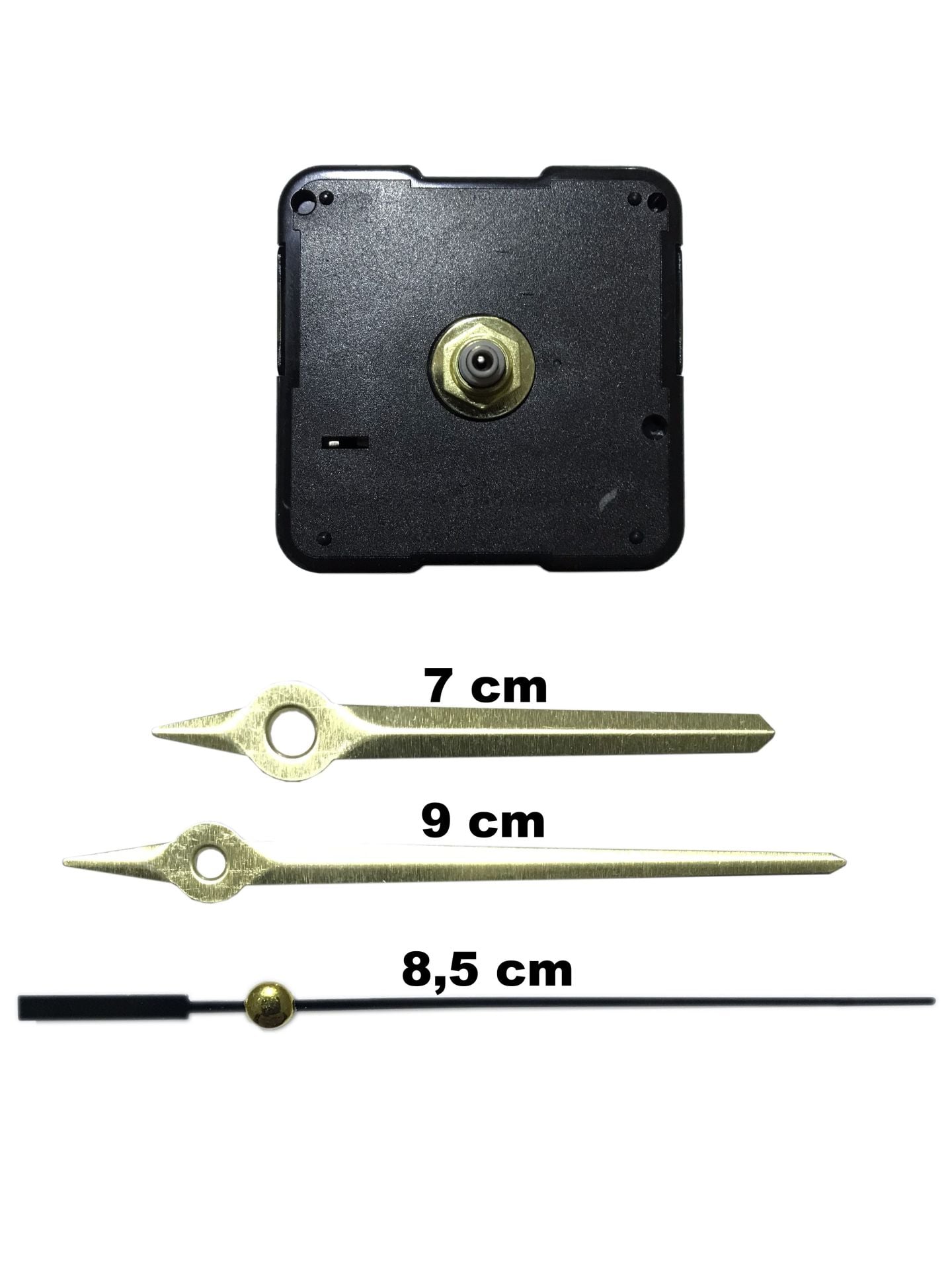 Duvar Saati Mekanizması Akar Sessiz 1. Sınıf Askısız 14mm Gold - Siyah Saniye