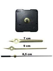 Duvar Saati Mekanizması Akar Sessiz 1. Sınıf Askısız 14mm Gold - Siyah Saniye