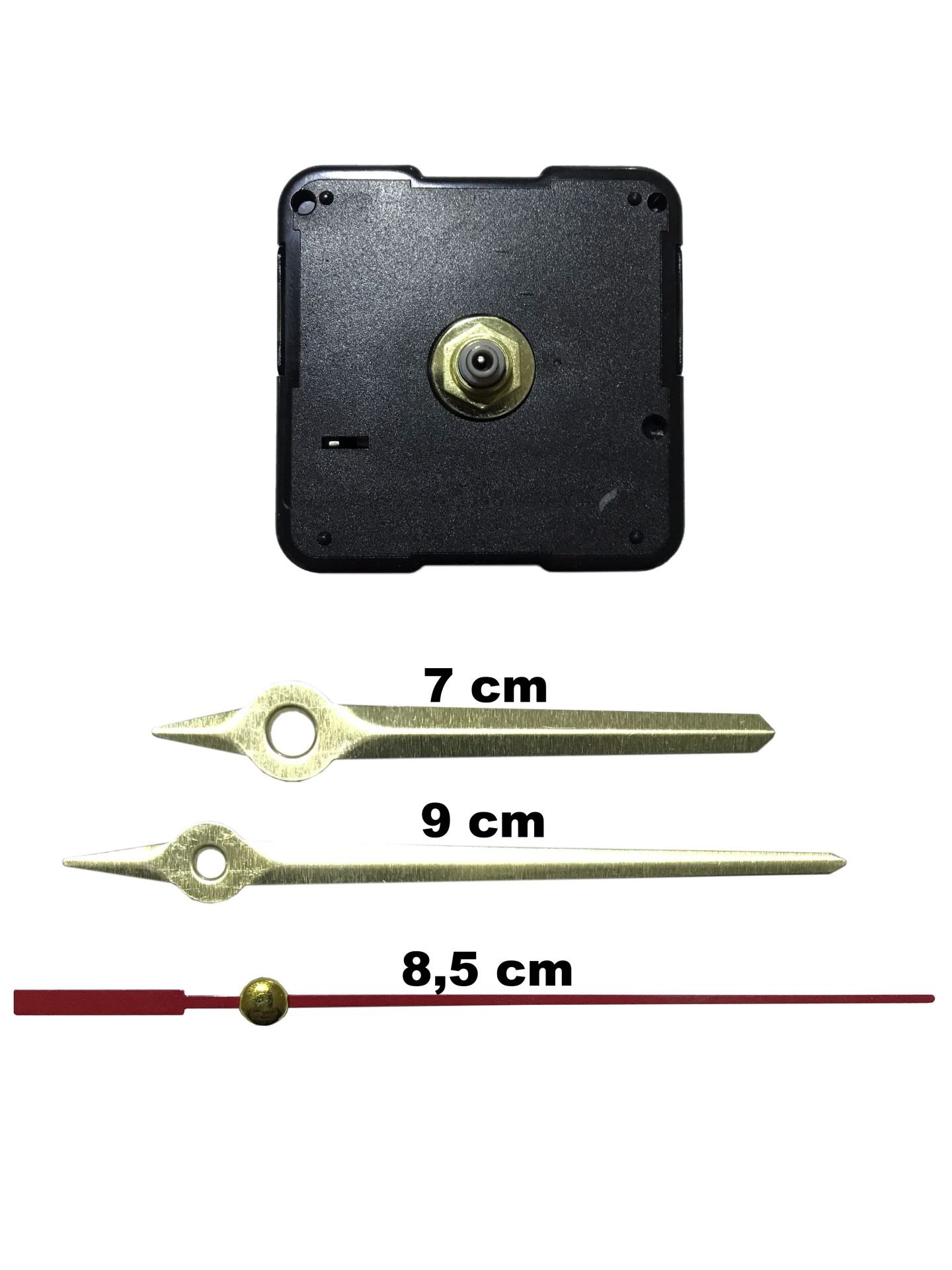 Duvar Saati Mekanizması Akar Sessiz 1. Sınıf Askısız 14mm Gold - Kırmızı Saniye