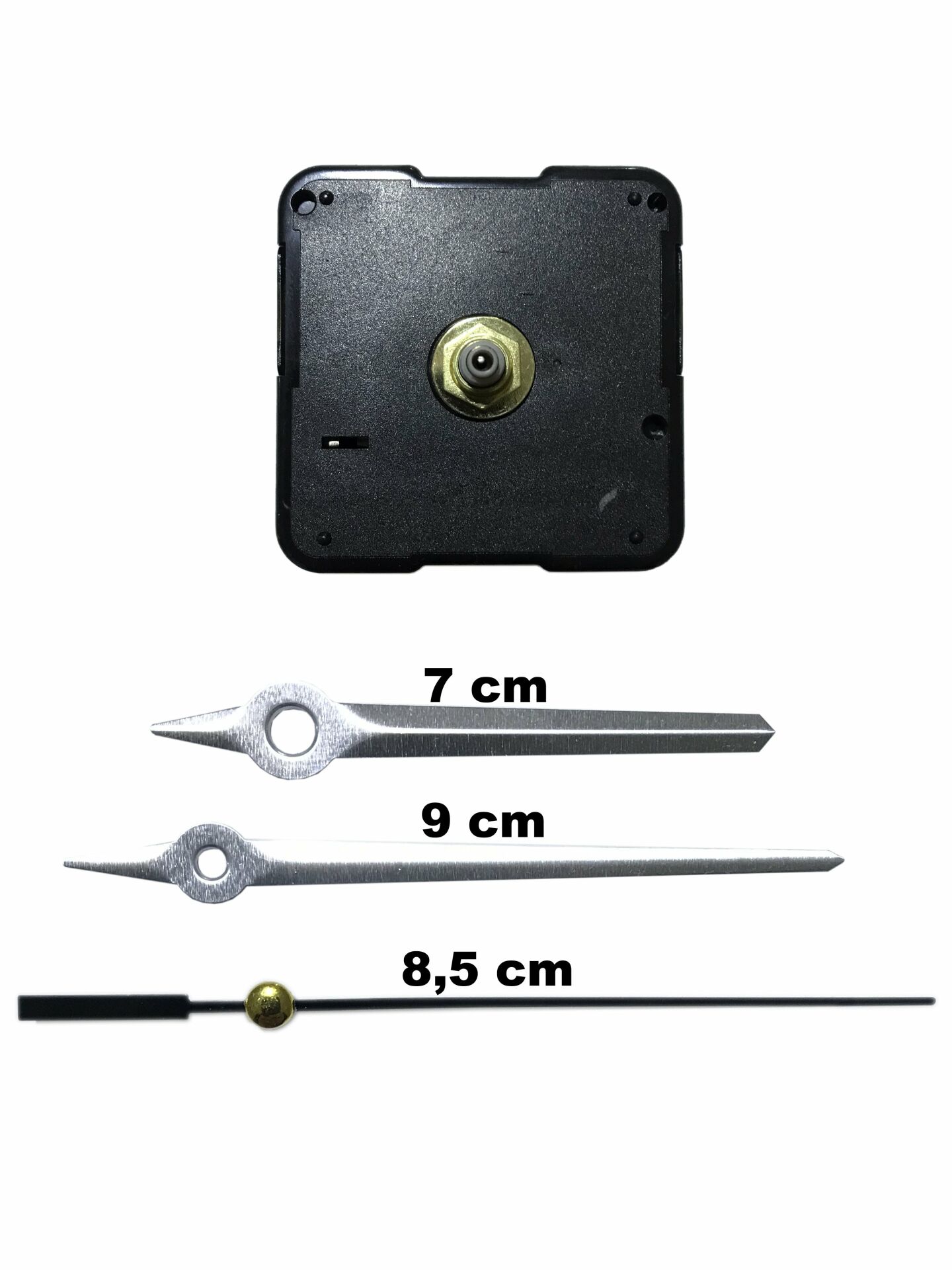 Duvar Saati Mekanizması Akar Sessiz 1. Sınıf Askısız 14mm Gümüş - Siyah Saniye