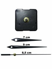 Duvar Saati Mekanizması Akar Sessiz 1. Sınıf Askısız 14mm Siyah - Siyah Saniye