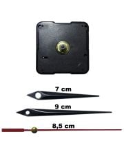 Duvar Saati Mekanizması Akar Sessiz 1. Sınıf Askısız 14mm Siyah - Kırmızı Saniye