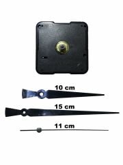 Duvar Saati Mekanizması Akar Sessiz 1. Sınıf Askısız 14mm Şaft - Büyük 15cm Akrep Yekovan