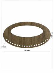 Ahşap Elips Çanta Sapı Kayın Mdf 3mm 20x11cm Çanta Kulp