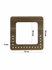 Ahşap Çanta Sapı Kare Model 15x15 cm 3mm Mdf Çanta Kulp Kayın