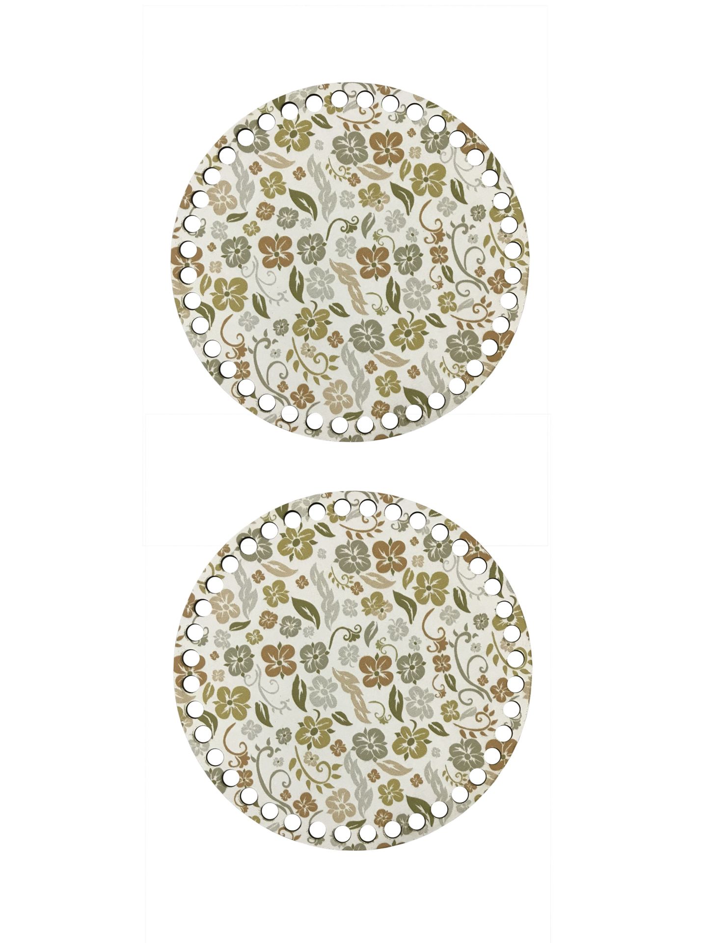 Çiçek Desenli Sepet - Çanta Kenar Plaka 15cm (1 Çift)