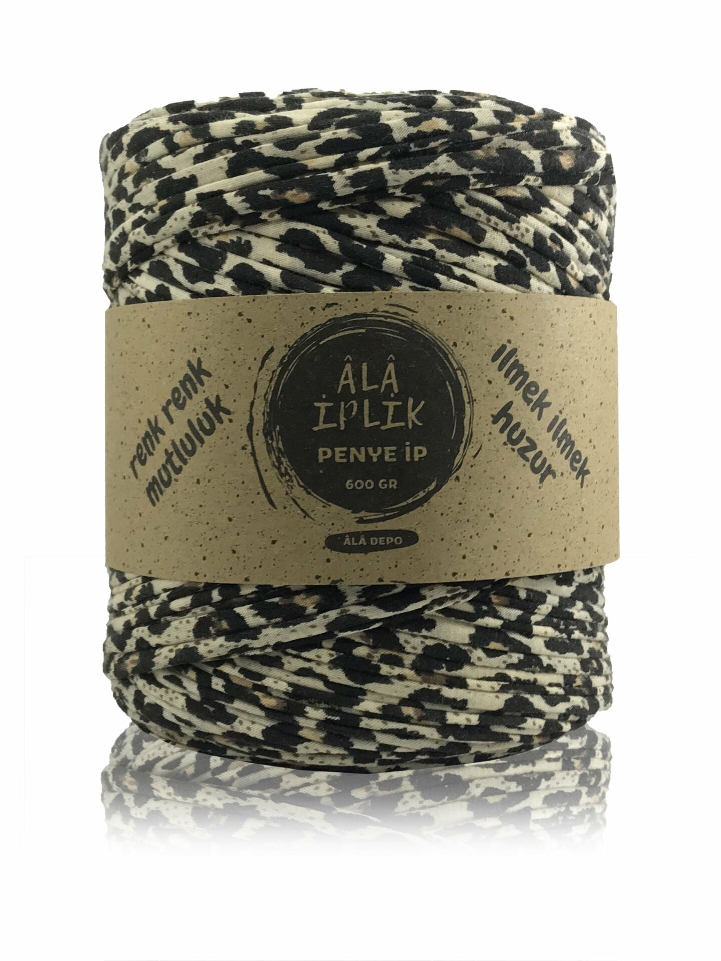 Penye İp Çanta Sepet Paspas Örgü İpi 600 Gram Leopar 02