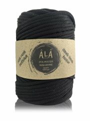 5mm Polyester Makrome İp 500 Gram Siyah