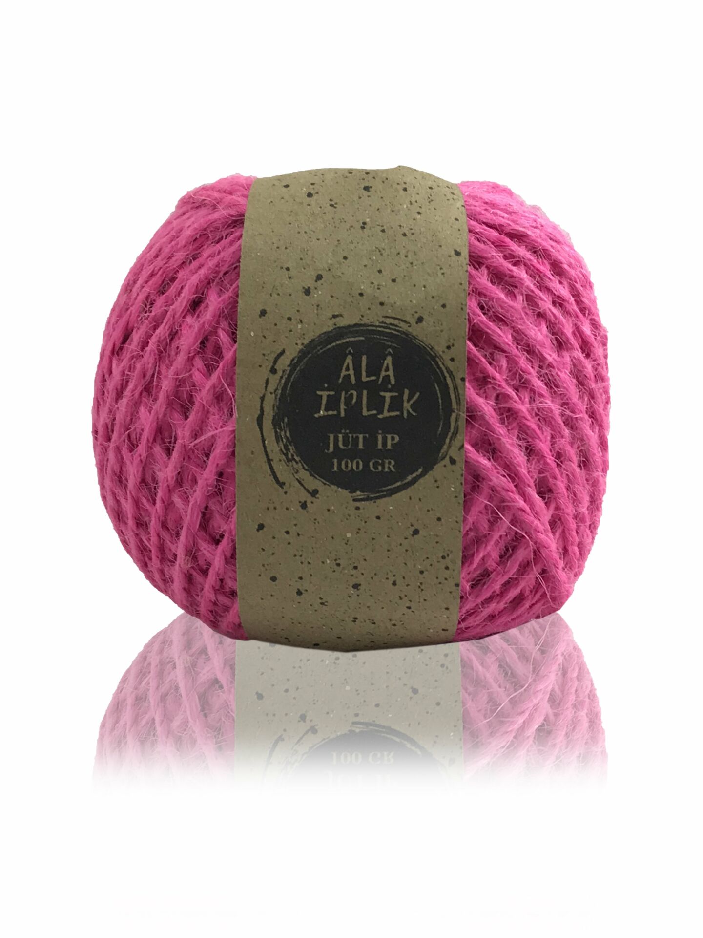 Renkli Jüt İp - Hasır İp - Kendir İpi - 100 Gram Pembe