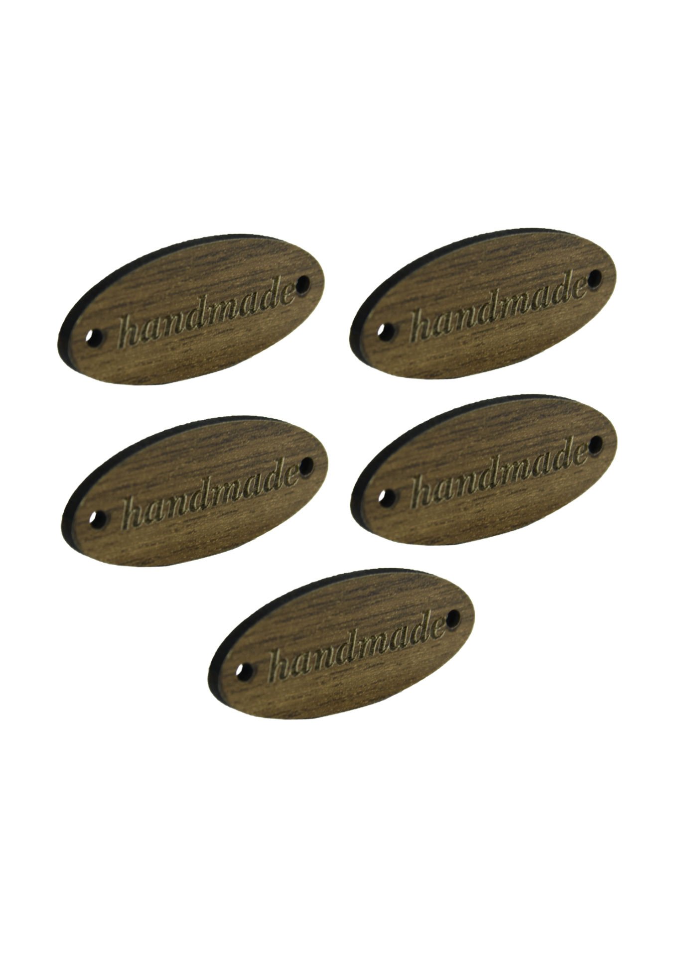 Ahşap Rustik Handmade (El Yapımı) Etiketi 5 Adet