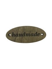 Ahşap Rustik Handmade (El Yapımı) Etiketi 5 Adet Oval