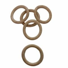 Ahşap Makrome Halkası  7 cm (4'lü)