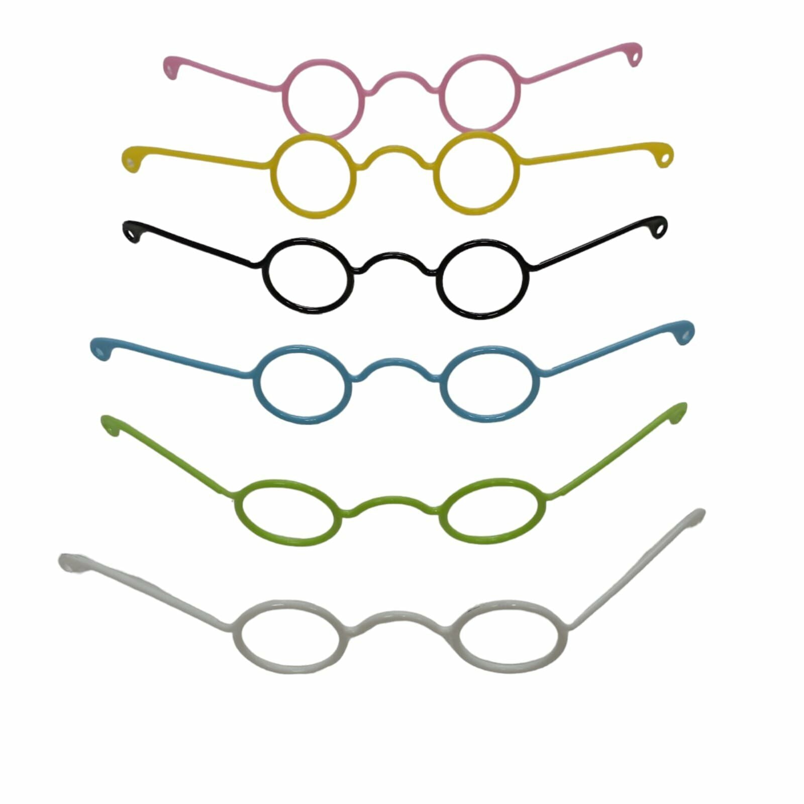 Amigurimi Plastik Gözlük Karışık Renkli 17 cm (6 Adet)