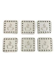 Ahşap Bardak Altlığı (kare) Delikli Beyaz  Renk 6 Adet