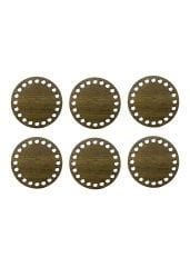 Ahşap Bardak Altlığı (coaster) Delikli Ceviz Renk 6 Adet