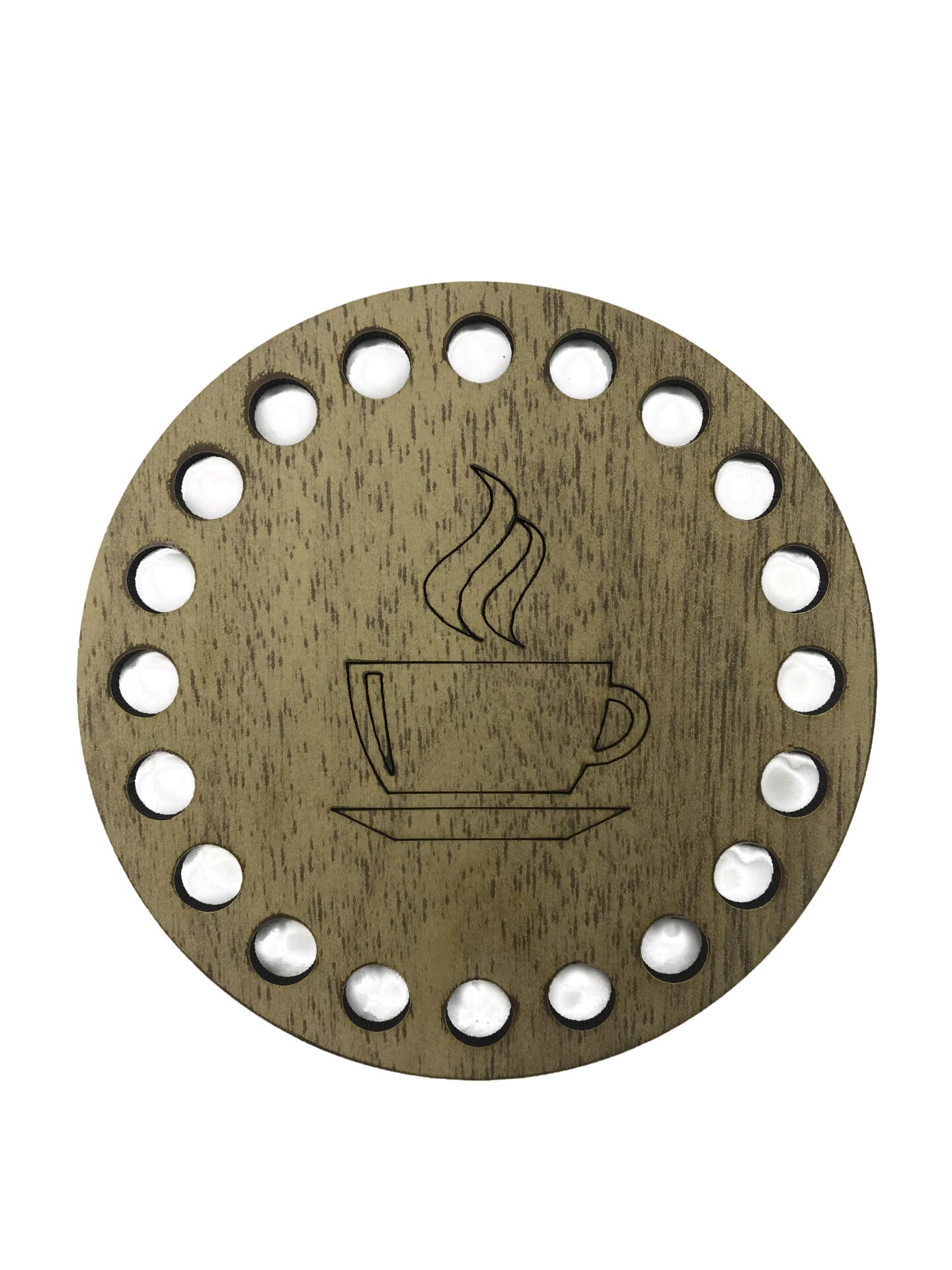 Ahşap Bardak Altlığı (coaster) Delikli Mostar Renk 4 Adet