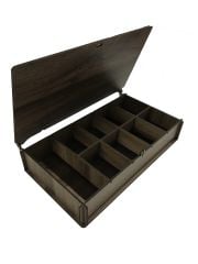 Ahşap Dekoratif Organizer Kutu Takı Makyaj Kutusu 9 Bölmeli