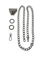 Çanta Aksesuar Seti Üçgen Çevirmeli Kilitli Alüminyum Zincirli Siyah