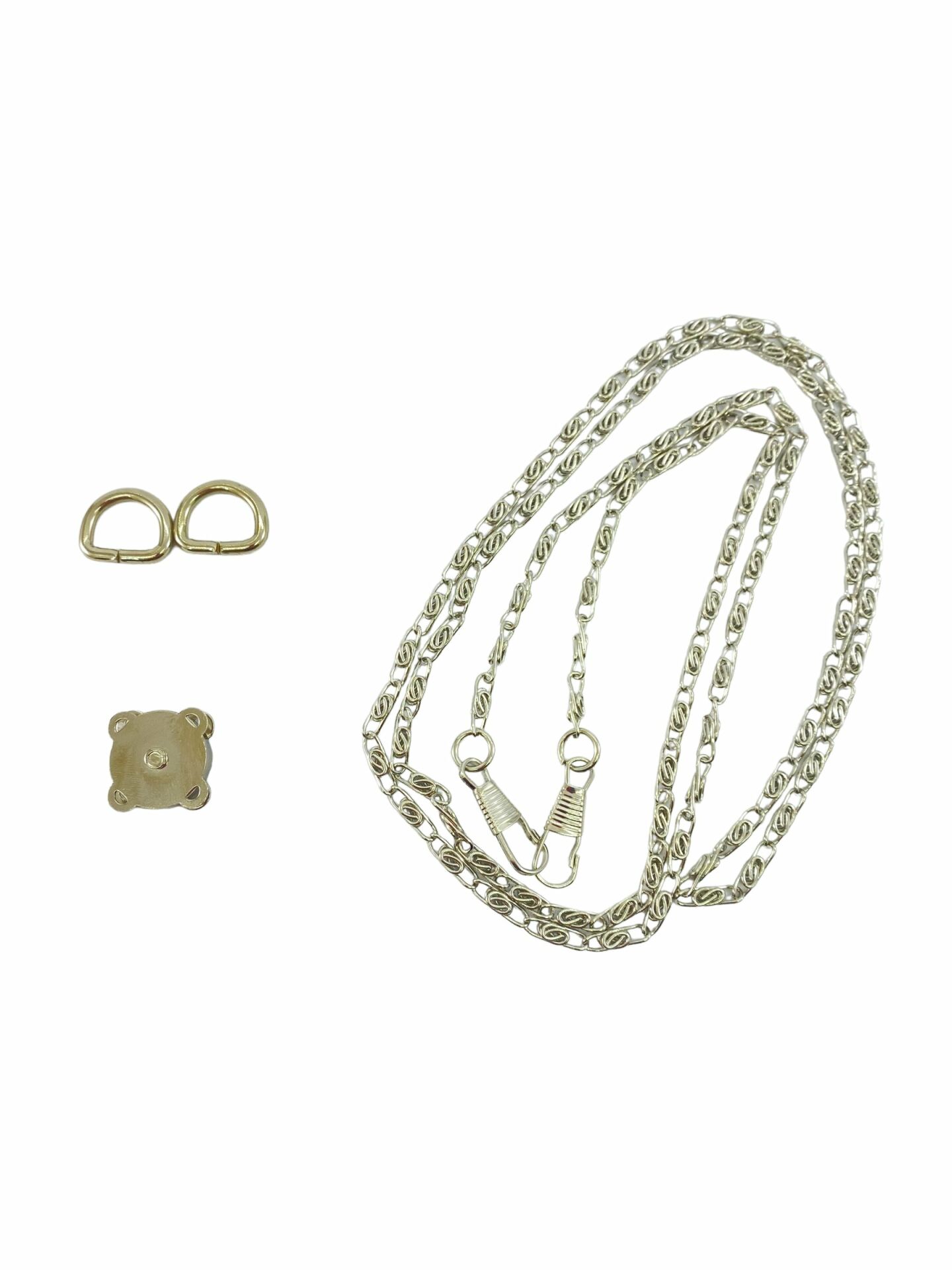 Çıtçıtlı Abiye Set 4 mm İnce Zincirli Çanta Aksesuar Seti Gümüş