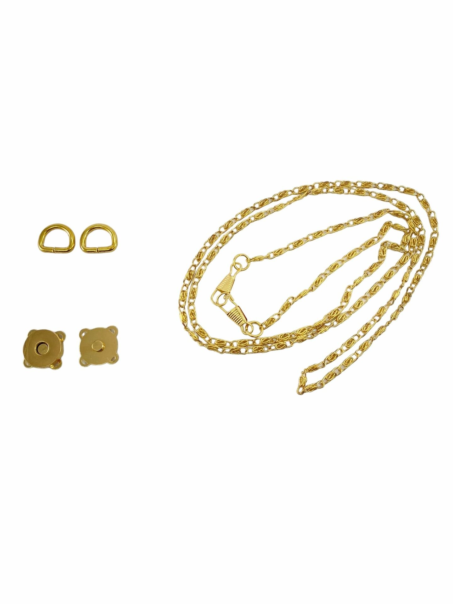 Çıtçıtlı Abiye Set 4 mm İnce Zincirli Çanta Aksesuar Seti gold Renk