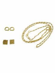 Çıtçıtlı Abiye Set 4 mm İnce Zincirli Çanta Aksesuar Seti gold Renk