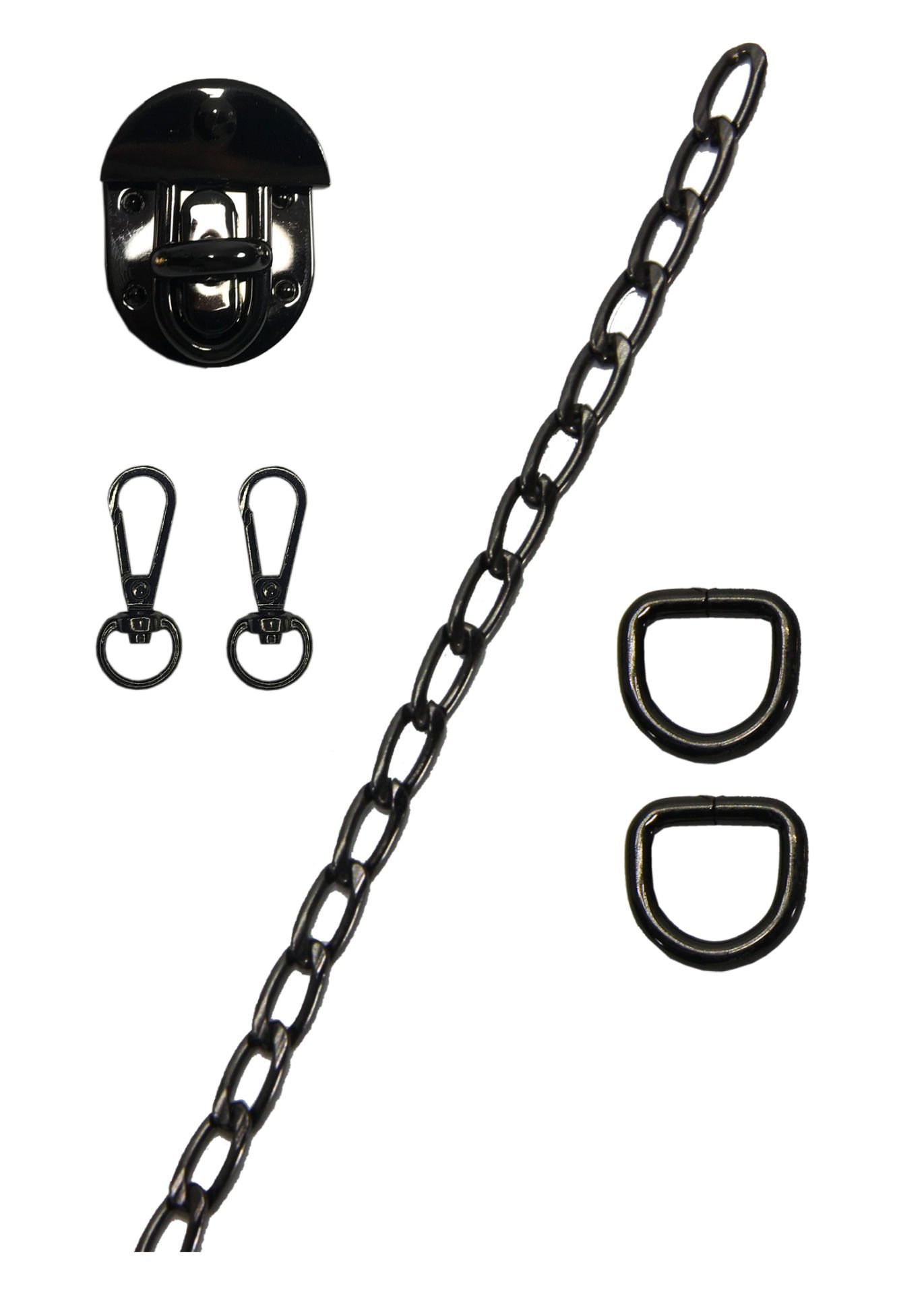 Çanta Aksesuar Seti Çevirmeli Kilitli Siyah