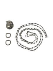 Kilitli Abiye Set 4 mm İnce Zincirli Çanta Aksesuar Seti Nikel