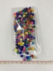 Makrome Boncuk Plastik 6mm Karışık Renkli 20 Gram (Yaklaşık 200 Adet)