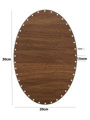 Rattan Örgü Plakası Rattan Tabanı Elips 5 li Set 3mm Çift Yüz Boyalı Ceviz