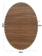 Rattan Örgü Plakası Rattan Tabanı Elips 3 lü Set 3mm Çift Yüz Ceviz