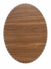 Rattan Örgü Plakası Rattan Tabanı 40x30 cm Elips Oval 3mm Çift Yüz Boyalı Ceviz